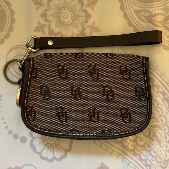 Dooney & Burke Canvas and Leather Wristlet - Picture 2 of 3